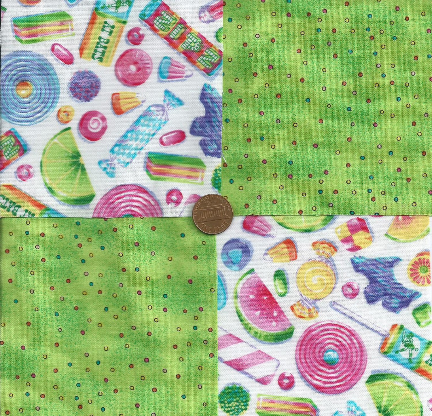 Candy Coated Sugar Sprinkles Pop YUM 100 Cotton Fabric Novelty sz1