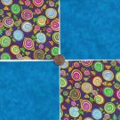 20 4 inch Hard Candy Sweets Blue Fabric Quilt Craft Squares 100% Cotton osr3