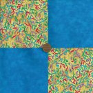 4 inch Ocean Blue Coral Cotton Fabric Quilt Squares zg1