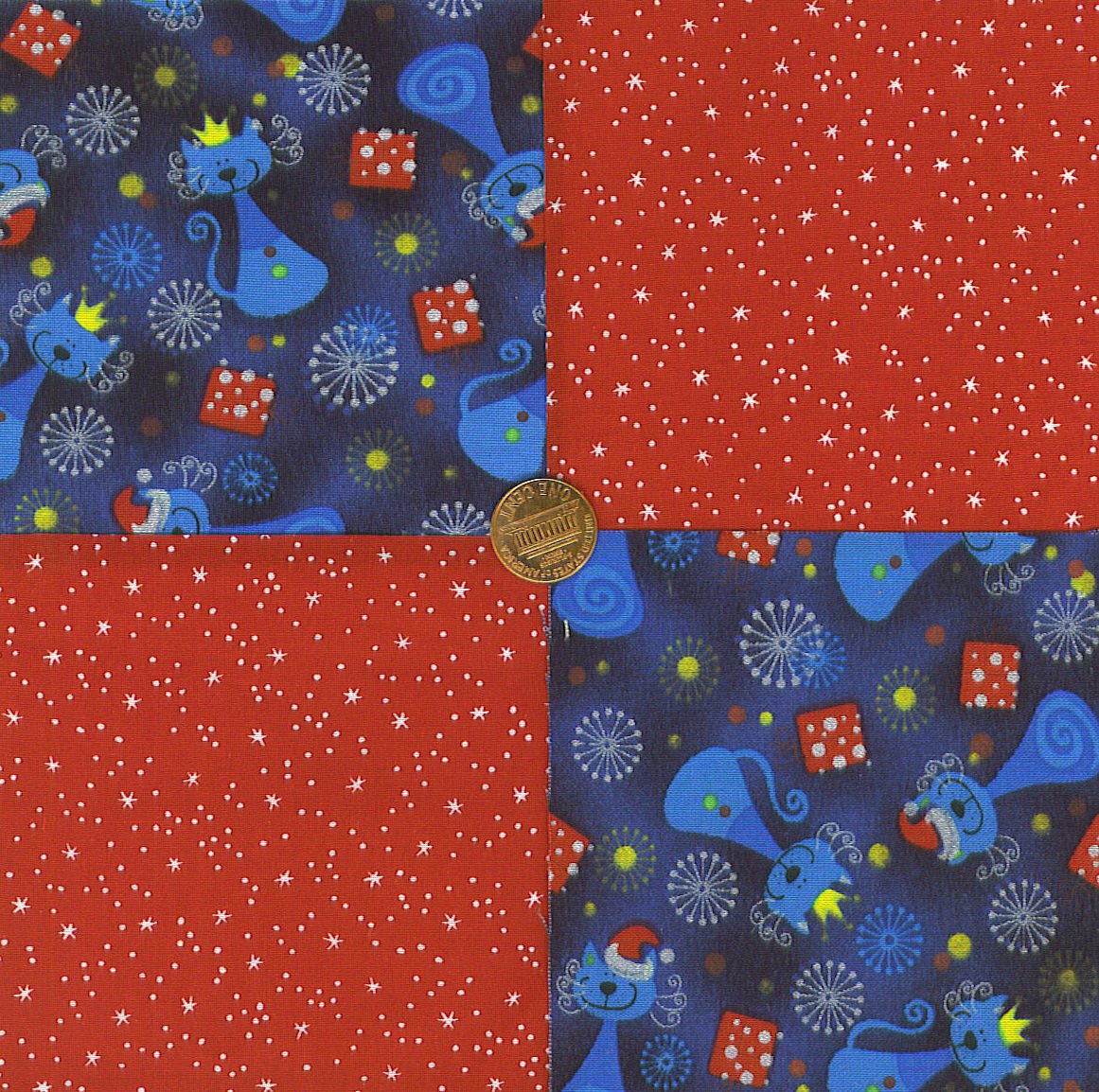 That Kat Shines Cat Kitten Pussy Meow 100% Cotton Fabric Squares my8