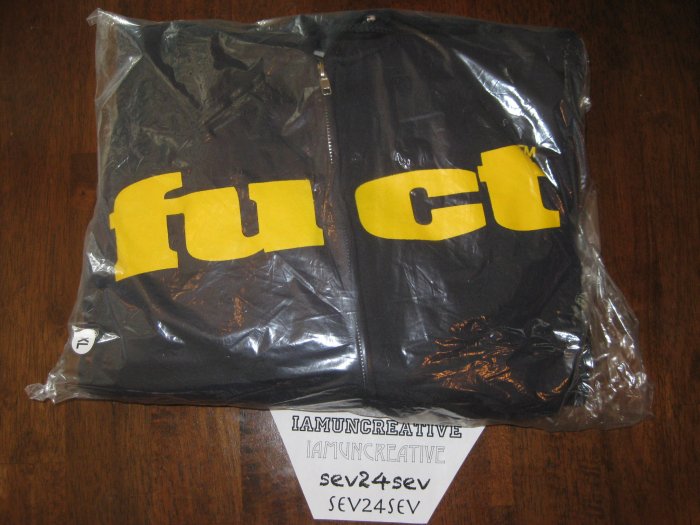 FUCT Classic OG Logo Zip Up Hooded Sweatshirt Hoodie - Size XL