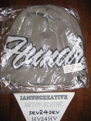 The Hundreds Script Beanie Grey/White