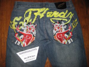 Ed Hardy by Christian Audigier Mens Devil Woman Jeans
