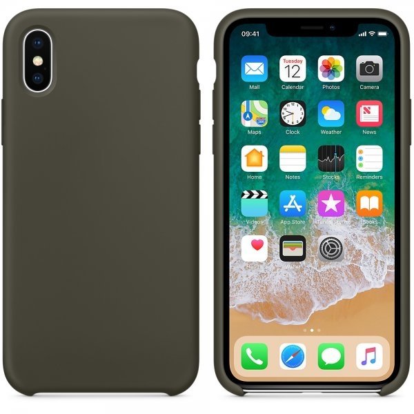 Silicone Case for iPhone X - Dark Olive