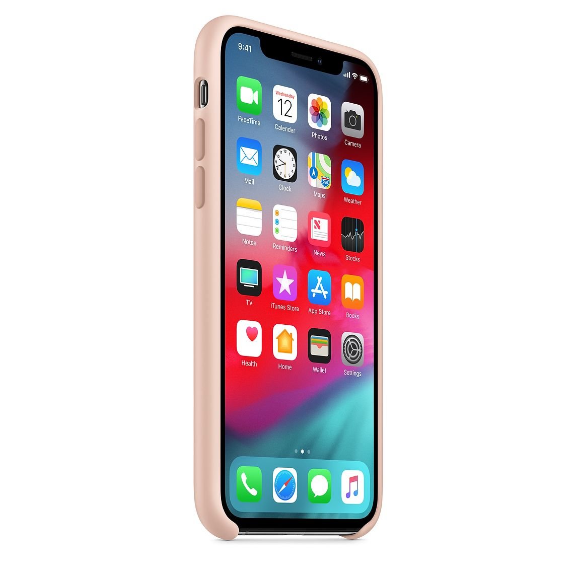 Silicone Cover for iPhone XS - Pink Stand