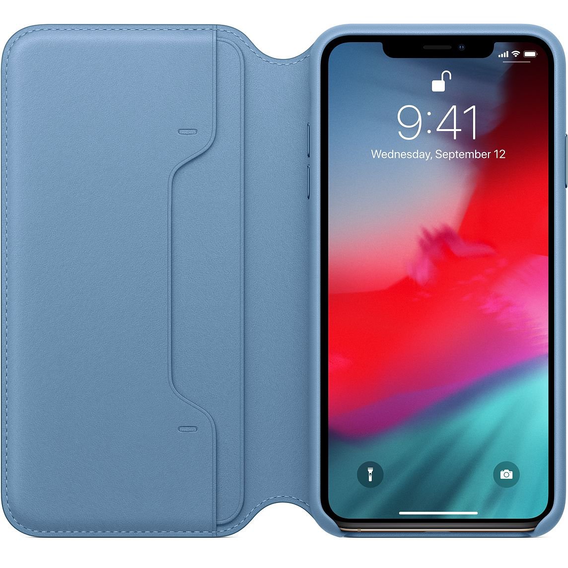 Cape Cod Blue Leather Folio for iPhone XS Max