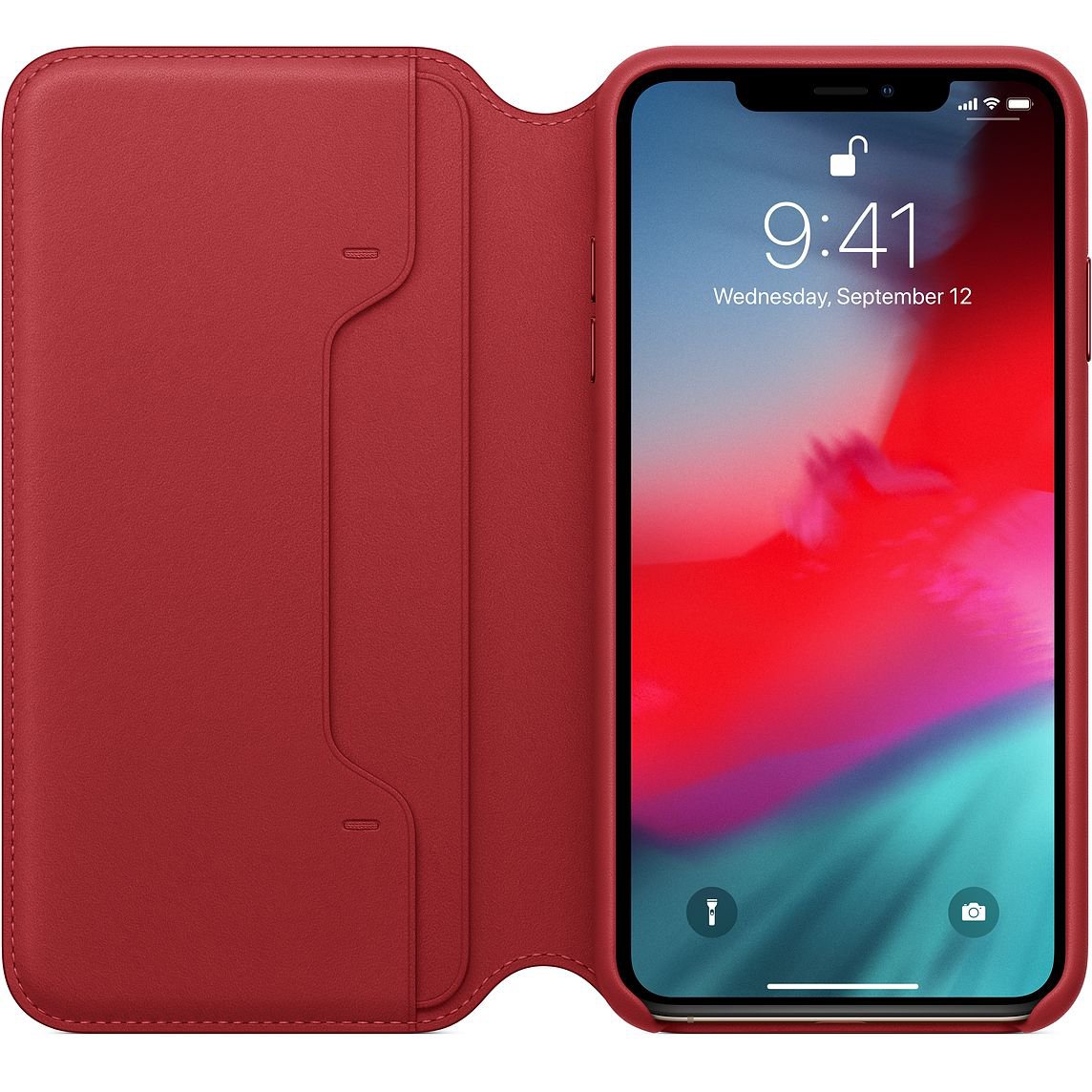 Red Leather Folio for iPhone XS Max