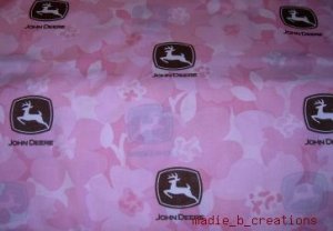 MadieBs Pink John Deere Custom Toddler Bed Sheet Set