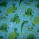 MadieBs Aqua Turtle Frog  Crib/Toddler Bed Sheet Set