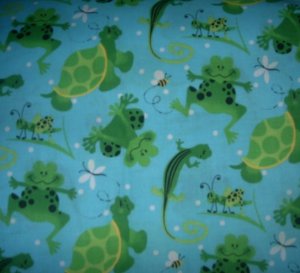 MadieBs Aqua Turtle Frog  Crib/Toddler Bed Sheet Set