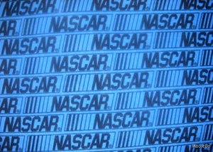 MadieBs Blue Nascar Custom Crib/Toddler Bed Sheet Set