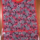 MadieBs Red Black  Hearts Custom Smock Cobbler Apron