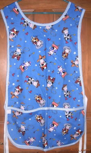 MadieBs Cute Cows Moo Custom Smock Cobbler Apron New