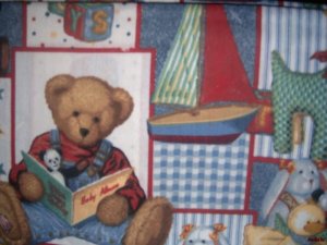 MadieBs Blue Jean Teddy Kinder Nap Mat Pad Cover w/Name
