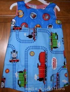 MadieBs Cute Custom Thomas the Train  Dress/Jumper New Sz4/4T