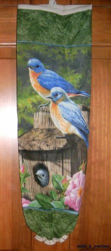 MadieBs BlueBirds Robins Plastic Bag Holder Dispenser