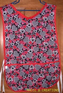 MadieBs Multi Hearts Red Custom Smock Cobbler Apron