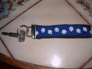 MadieBs Blue Paw Print Key Fob Wristlet New
