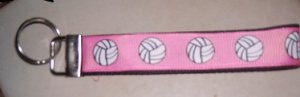 MadieBs Volley Ball Pink Key Fob Wristlet New
