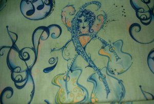 MadieBs Lite Lime Green Lady Guitars Music  Personalized Pillowcase