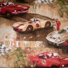 MadieBs Racing Cars on Tan  Personalized Pillowcase