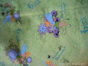 MadieBs Tinkerbell on Lime Green Cotton  Personalized Custom  Pillowcase  w/Name