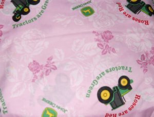 MadieBs  John Deere Tractors on Pink Cotton Toddler Bed Sheet Set 3 Pc