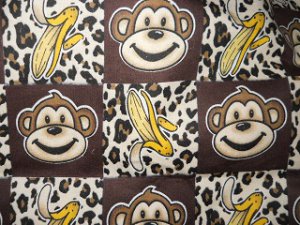 MadieBs  Monkey & Bananas on Cotton Flannel Personalized Custom  Pillowcase  w/Name