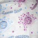 MadieBs Soccer Balls Pink and Blue on White  Custom Cotton Toddler Bed Sheet Set 3 Pc