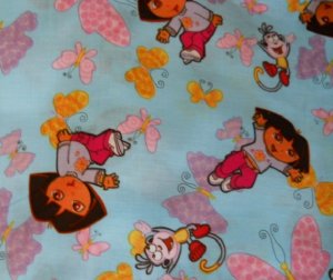 MadieBs Dora the Explorer with Butterflies an Boots  Custom Cotton Toddler Bed Sheet Set 3 Pc