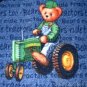 MadieBs  Teddy on John Deere Tractor  Fleece Toddler Baby Blanket