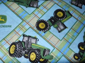 MadieBs John Deere Tractor Blue Nap Mat Pad Cover w/Name