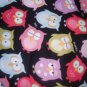 MadieBs Sweet Owls on Black Cotton Nap Mat Pad Cover w/Name