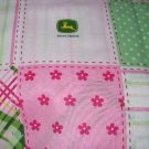 MadieBs John Deere Pink with Dots Custom  Baby Bed Quilt Blanket