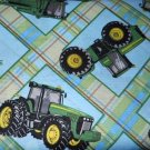 MadieBs John Deere Tracter  Blue Plaid  Nap Mat Pad Cover 3 piece set  w/Name