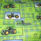 MadieBs John Deere Tractors Green Plaid Nap Mat Pad Cover 3 piece set  w/Name
