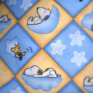 MadieBs Snoopy and Woodstock Blue & Yellow  Cotton Fitted  Crib Sheet Custom New