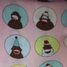 MadieBs Sock Monkey Circles Fitted  Crib Sheet Custom New