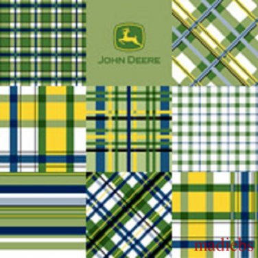 MadieBs John Deere Plaid Kinder Nap Mat Pad Cover w/Name