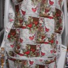 MadieBs Custom Bright Winter Cardinals  Smock Apron with Nice Large Pockets