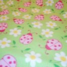 MadieBs Lady Bugs and Flower Fleece Blanket Toddler or Baby 30 x 36 inches