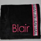 Black Spa Wrap with Hot Pink Name