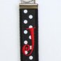 Black Polka Keychain with Red Initial