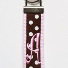 Chocolate Polka on Baby Pink Belt with Baby Pink Initial