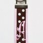 Chocolate Polka on Baby Pink Belt with Baby Pink Initial