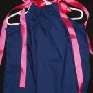 Solid Navy with Pink Ribbon