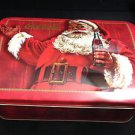 Coke Coca Cola Santa Christmas Treasure Chest Tin with Hinged Lid