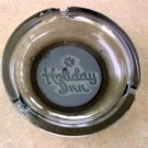 Vintage HOLIDAY INN Smoke Colored Round Embossed Glass Ashtray - 4.5 inch Diamet