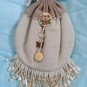 Beautiful and delicate handmade soft leather Drawstring bag