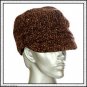 Jacquard Cabbie with Front Band Cabbie Hat Newsboy Cap Brown